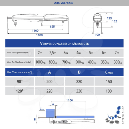 Drehtorantrieb CAME AXO AX71230/2 (Set M)