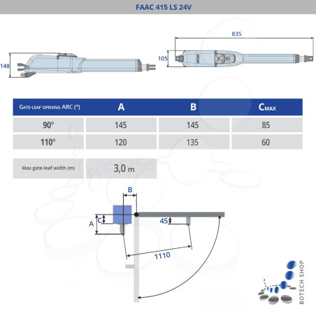 Drehtorantrieb FAAC 415 L 24V/1 (Set M)