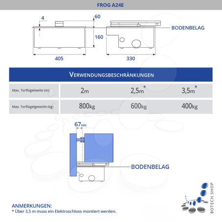 Unterflurantrieb CAME FROG A24E/1 (Set S)