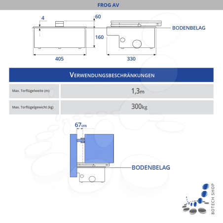 Unterflurantrieb CAME FROG AV/1 (Set L)