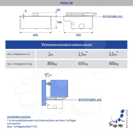 Unterflurantrieb CAME FROG AE/2 (Set L)