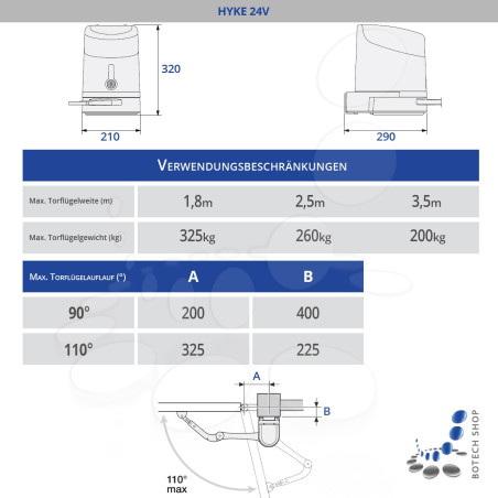 Drehtorantrieb NICE HYKE/2 (Set S)