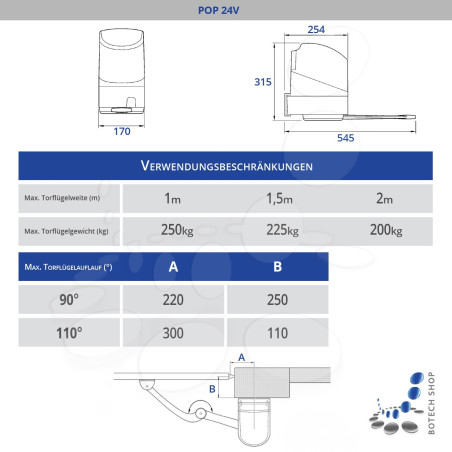 Drehtorantrieb NICE POP/2 (Set S)