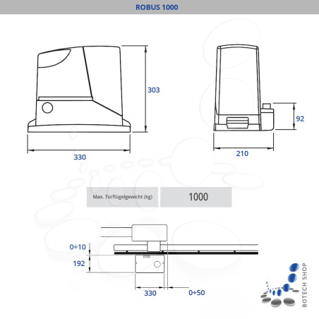 Schiebetorantrieb NICE ROBUS 1000 (Set S)